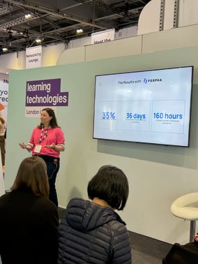 Laura Keith talking performance and execution at Learning Technologies 2025