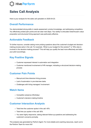 Perform Agent Email
