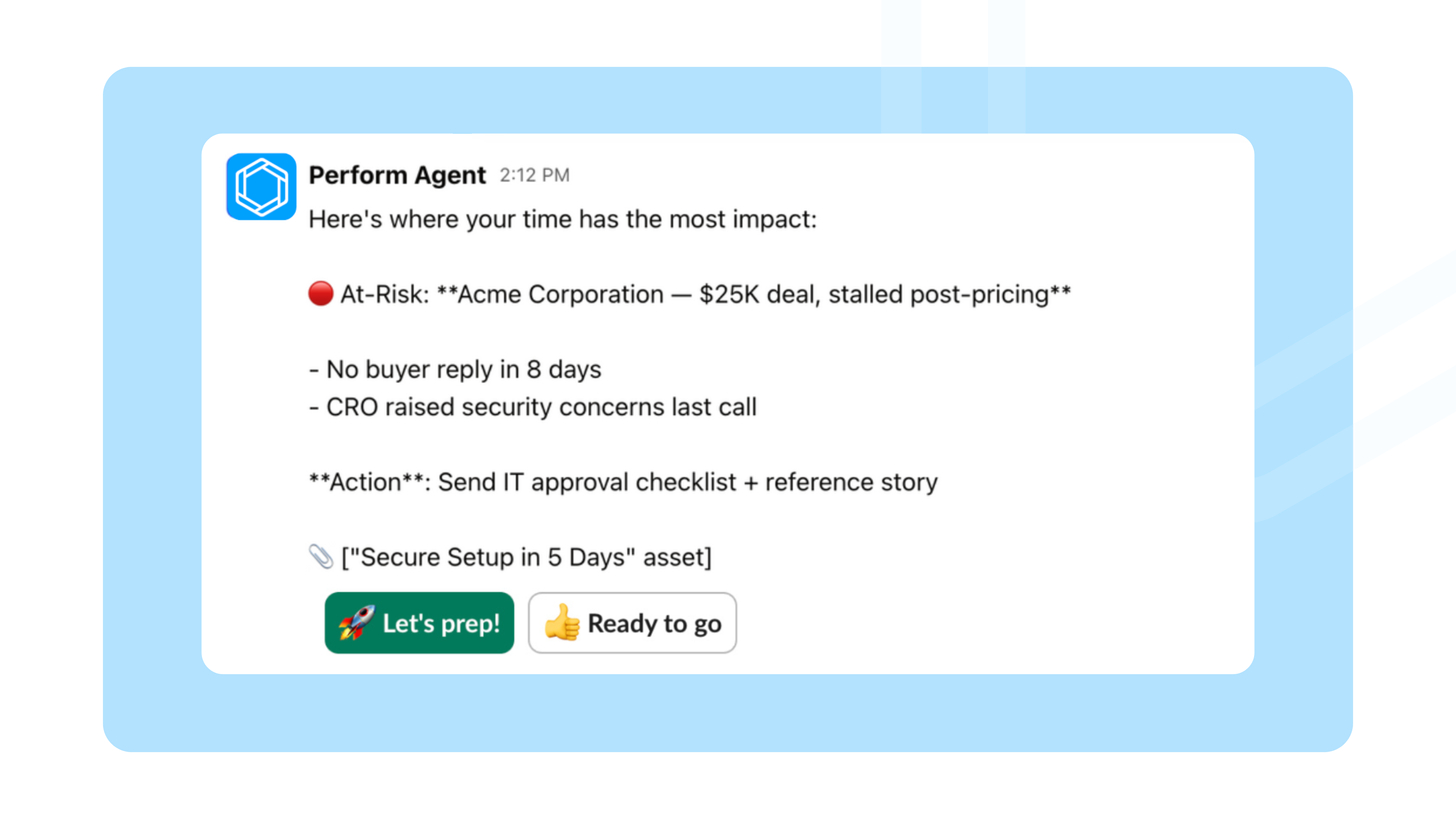 Perform Agent Slack - Plan my day output (5)